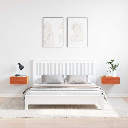Noční Stolek Se Zásuvkou 2 Pcs Voskově Hnědá 39 X 34 X 16,5 Cm