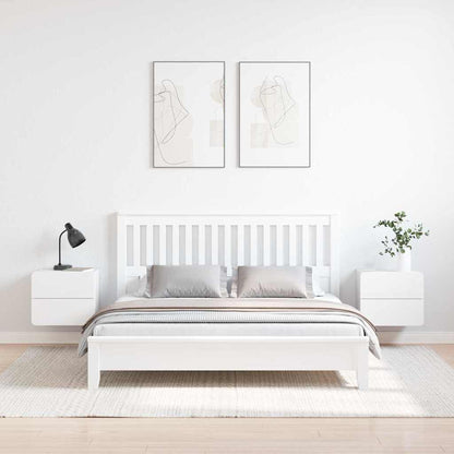 Noční Stolek 2 Pcs Bílá 39 X 34 X 33 Cm Masivní Borové Dřevo