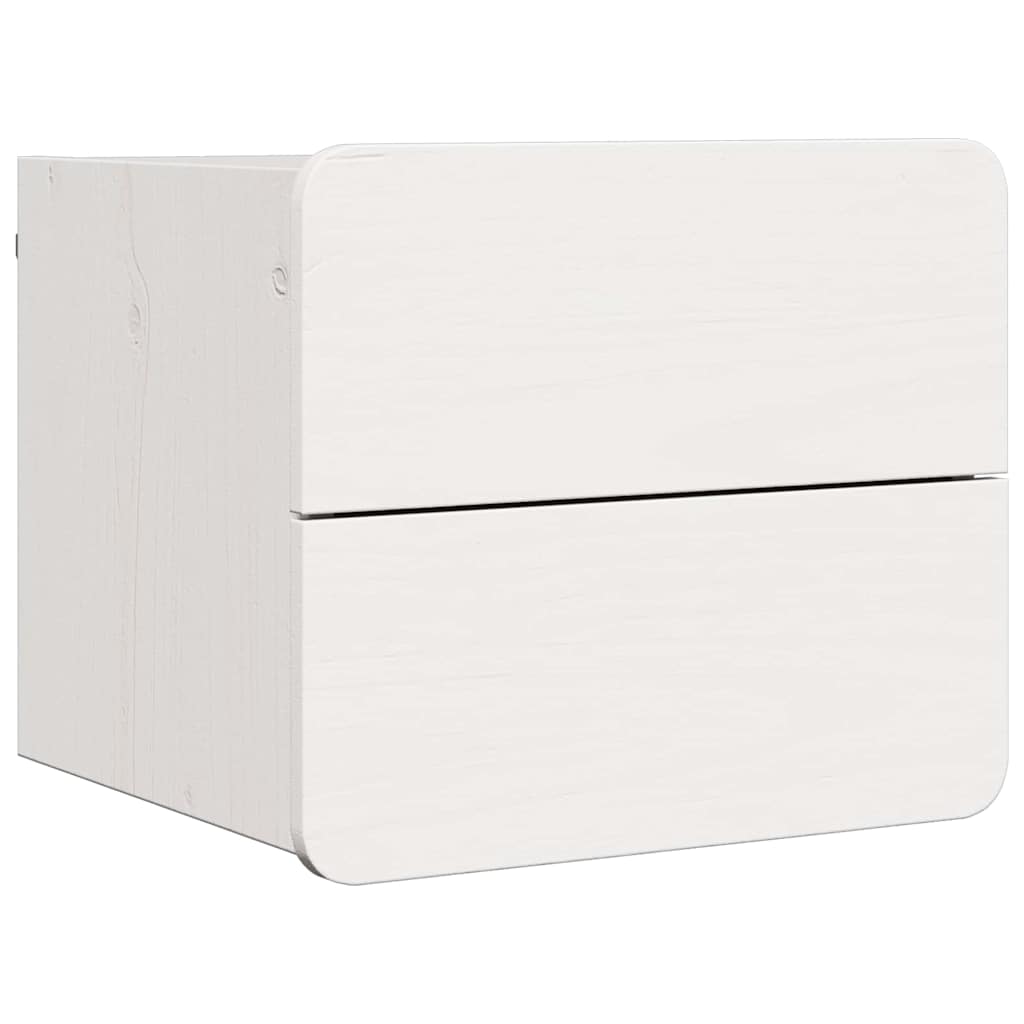 Noční Stolek 2 Pcs Bílá 39 X 34 X 33 Cm Masivní Borové Dřevo