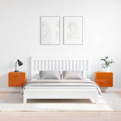 Noční Stolek 2 Pcs Hnědá 39 X 34 X 33 Cm Masivní Borové Dřevo