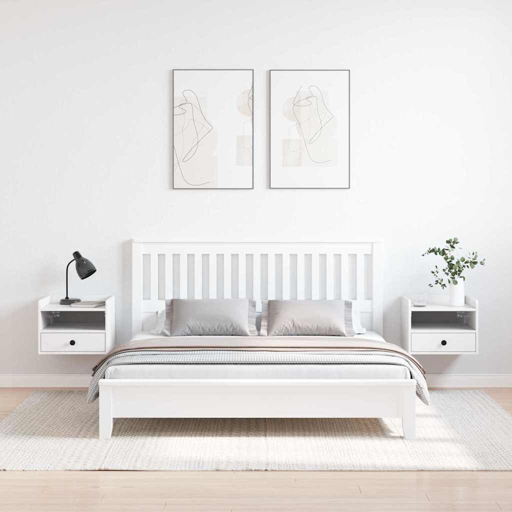 Noční Stolek Se Zásuvkou 2 Pcs Bílá 38 X 36 X 29,5 Cm