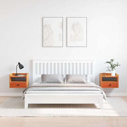 Noční Stolek Se Zásuvkou 2 Pcs Voskově Hnědá 38 X 36 X 29,5 Cm