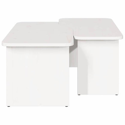 Konferenční Stolek 2 Pcs Bílá Masivní Borovicové Dřevo