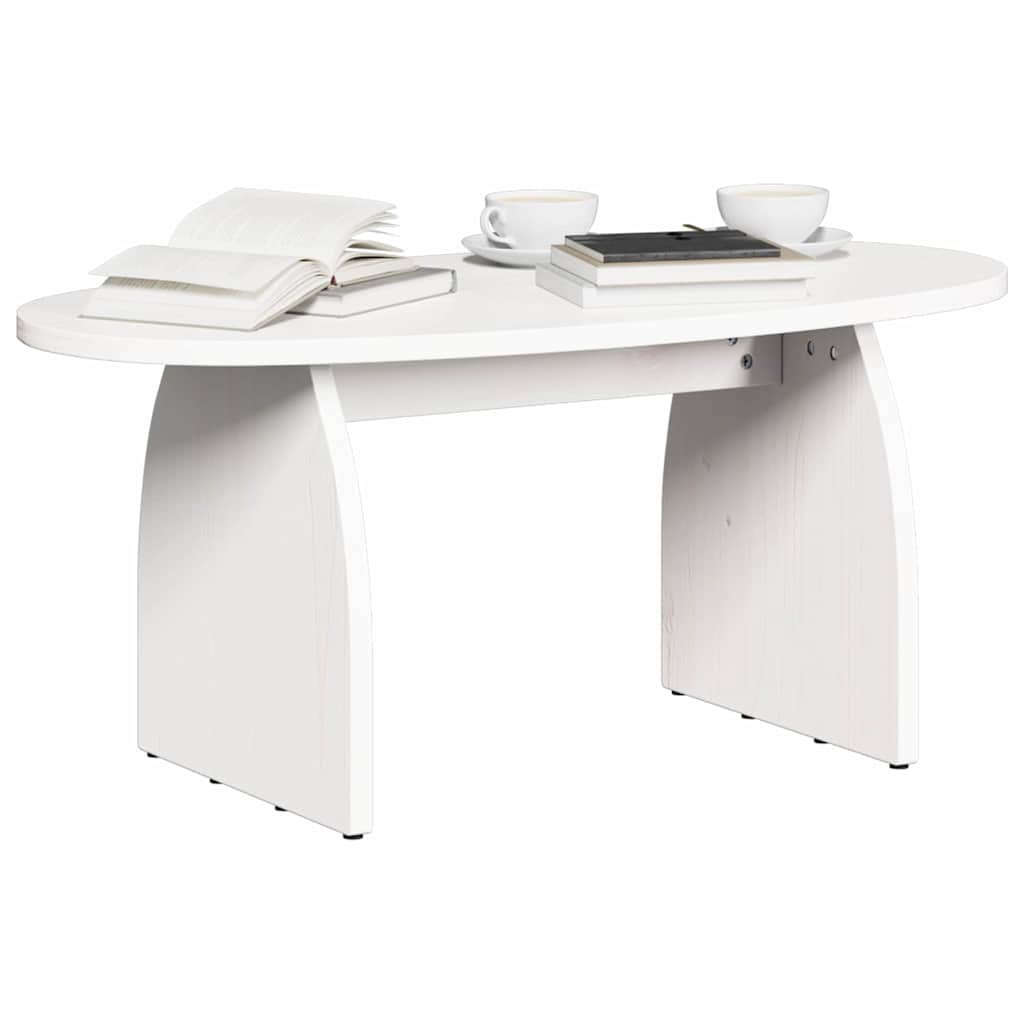 Konferenční Stolek Bílá 80 X 40 X 35 Cm Masivní Borové Dřevo