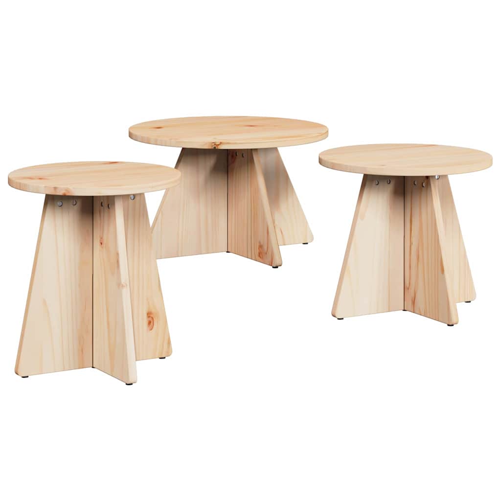 Konferenční Stolek 3 Pcs Přírodní
