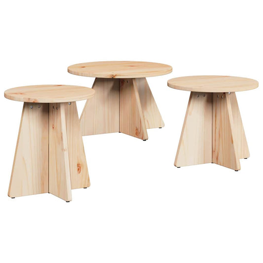 Konferenční Stolek 3 Pcs Přírodní