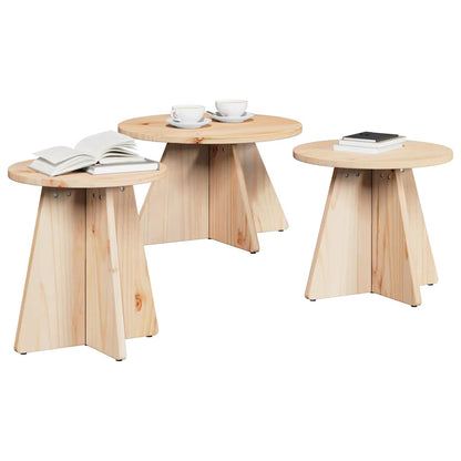 Konferenční Stolek 3 Pcs Přírodní