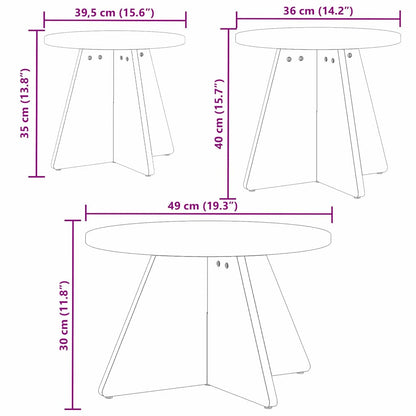 Konferenční Stolek 3 Pcs Přírodní