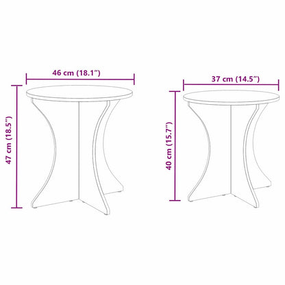 Konferenční Stolek 2 Pcs Bílá Masivní Borovicové Dřevo