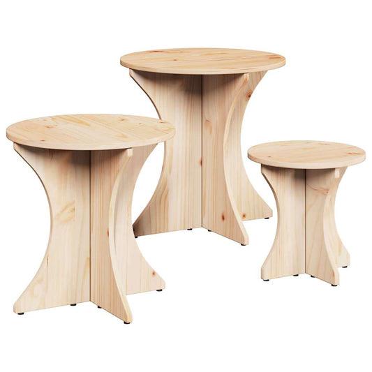 Konferenční Stolek 3 Pcs Přírodní
