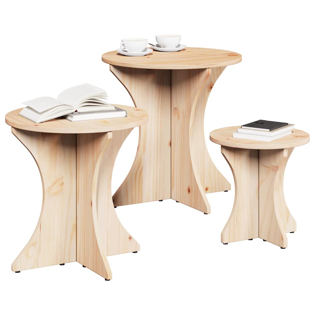 Konferenční Stolek 3 Pcs Přírodní