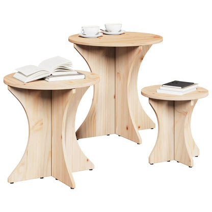 Konferenční Stolek 3 Pcs Přírodní