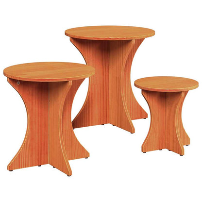 Konferenční Stolek 3 Pcs Voskově Hnědá
