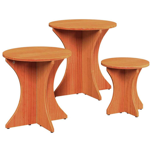 Konferenční Stolek 3 Pcs Voskově Hnědá