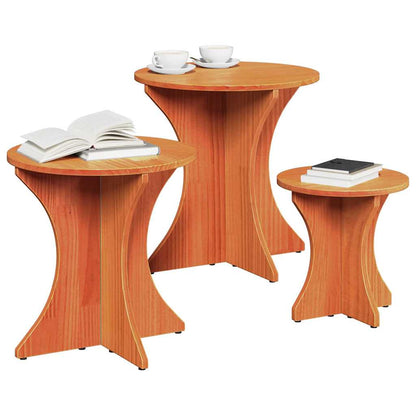 Konferenční Stolek 3 Pcs Voskově Hnědá