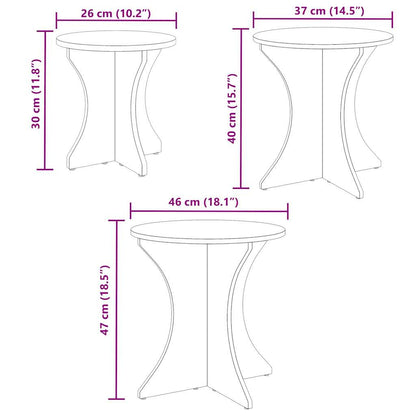 Konferenční Stolek 3 Pcs Voskově Hnědá
