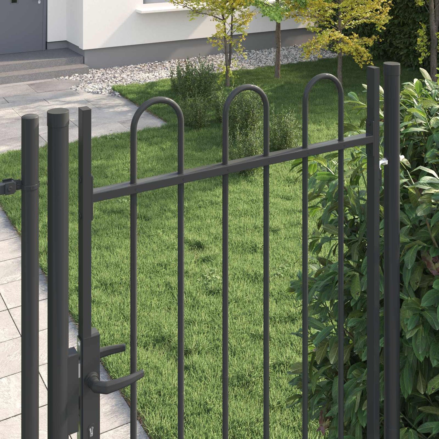Brána Na Plot Boxtel 103 X 250 Cm Práškově Lakovaná Ocel Šedá