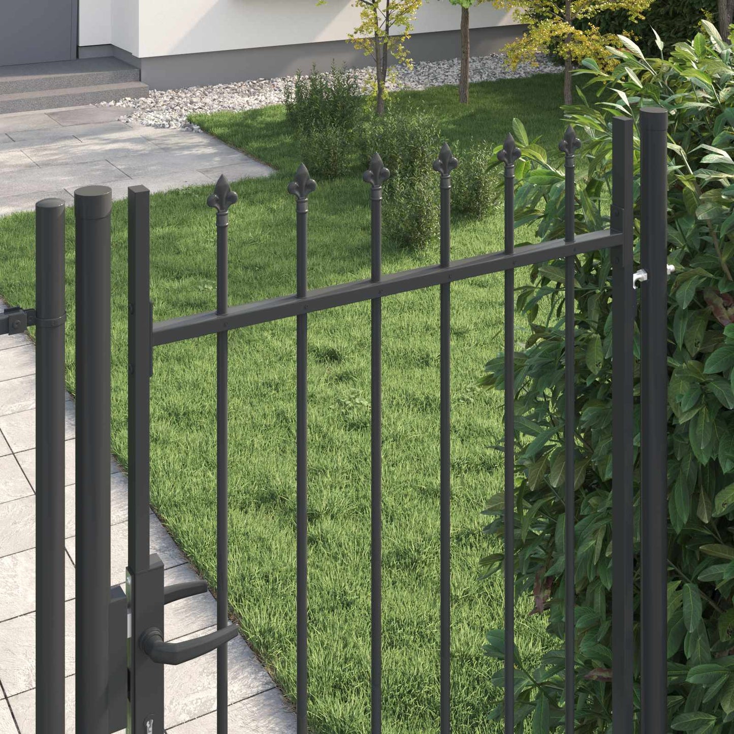 Brána Na Plot Boxtel 103 X 250 Cm Práškově Lakovaná Ocel Šedá