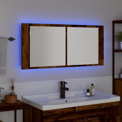 Led Zrcadlová Skříň Staré Dřevo 100 X 12 X 45 Cm