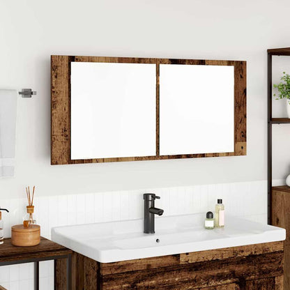 Led Zrcadlová Skříň Staré Dřevo 100 X 12 X 45 Cm