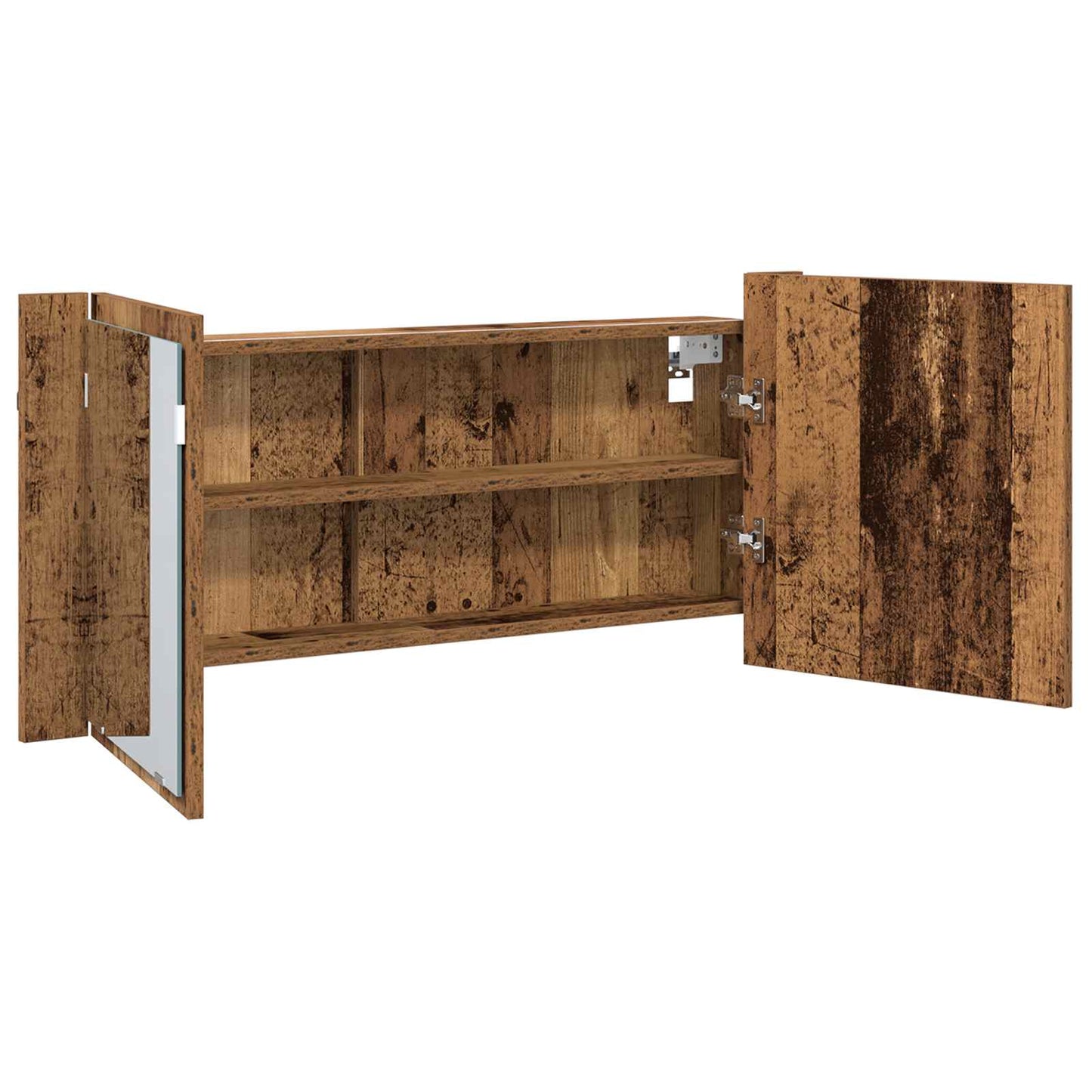 Led Zrcadlová Skříň Staré Dřevo 100 X 12 X 45 Cm