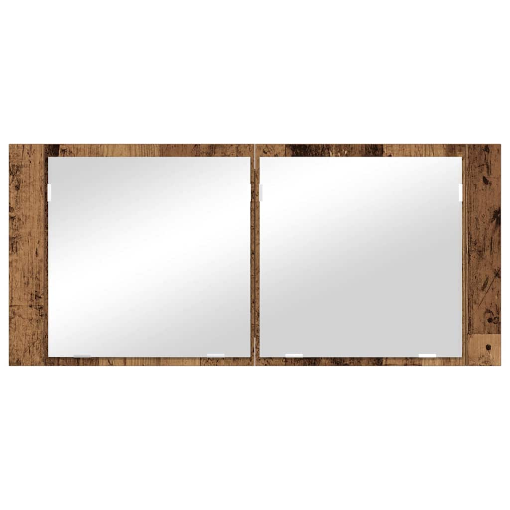 Led Zrcadlová Skříň Staré Dřevo 100 X 12 X 45 Cm