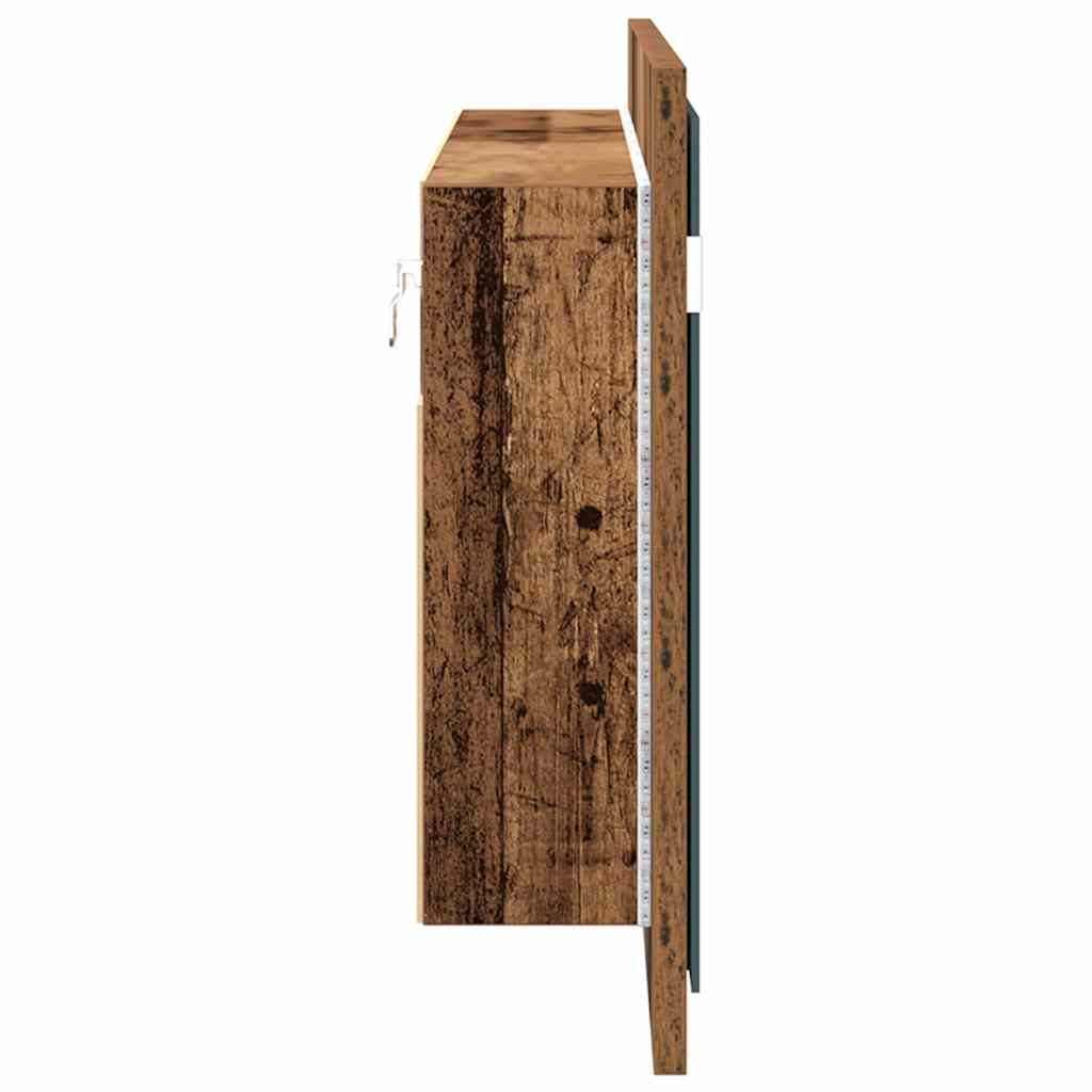 Led Zrcadlová Skříň Staré Dřevo 100 X 12 X 45 Cm