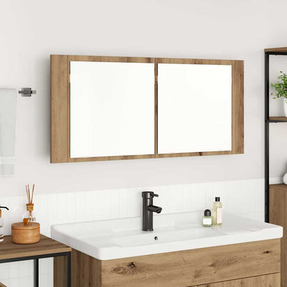 Led Zrcadlová Skříň Artisanový Dub 100 X 12 X 45 Cm