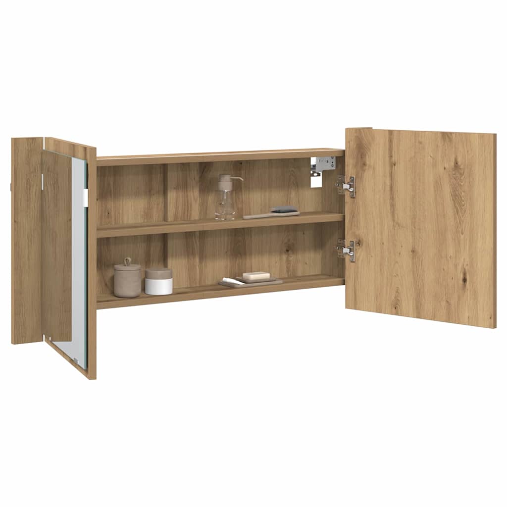 Led Zrcadlová Skříň Artisanový Dub 100 X 12 X 45 Cm