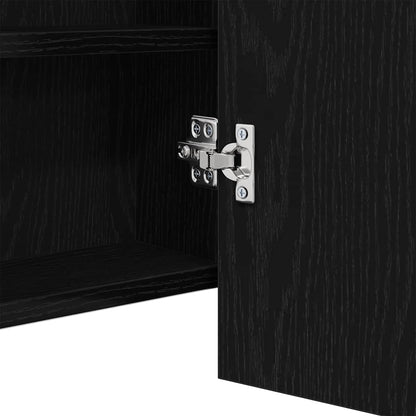 Led Zrcadlová Skříň Černý Dub 100 X 12 X 45 Cm Kompozitní Dřevo