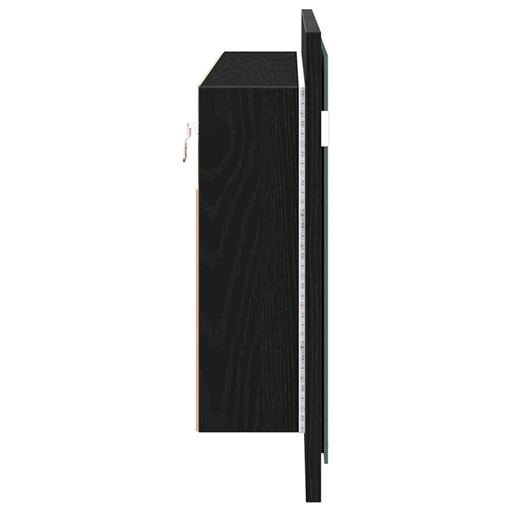 Led Zrcadlová Skříň Černý Dub 100 X 12 X 45 Cm Kompozitní Dřevo