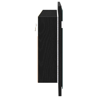Led Zrcadlová Skříň Černý Dub 100 X 12 X 45 Cm Kompozitní Dřevo