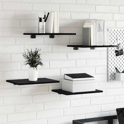 Police Na Knihy 3 Úrovní 4 Pcs 40 X 30 X 1,5 Cm Černý