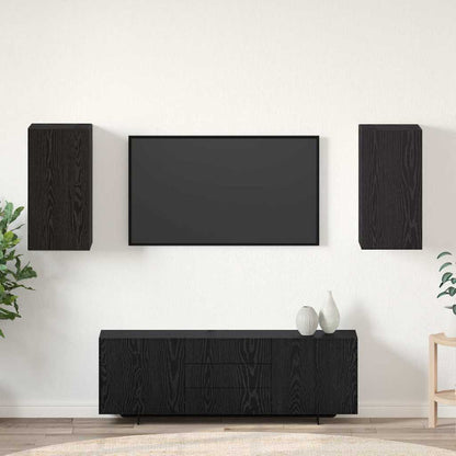 Nástěnná Skříň Na Tv 2 Pcs Černý Dub Kompozitní Dřevo