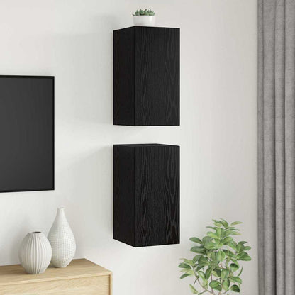 Nástěnná Skříň Na Tv 2 Pcs Černý Dub Kompozitní Dřevo