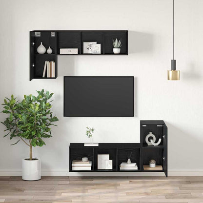 Nástěnná Skříň Na Tv 2 Pcs Černý Dub Kompozitní Dřevo