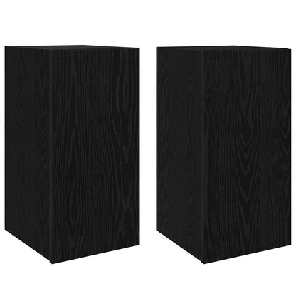 Nástěnná Skříň Na Tv 2 Pcs Černý Dub Kompozitní Dřevo