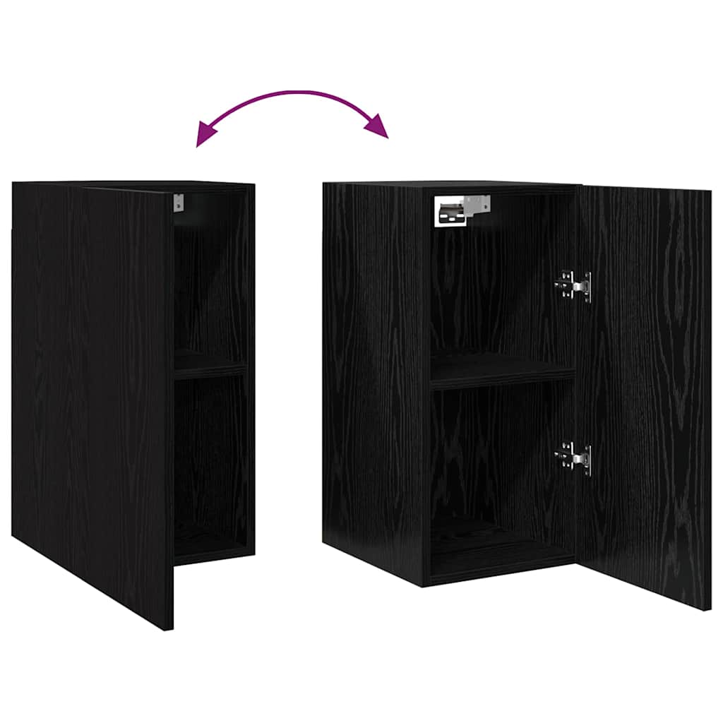 Nástěnná Skříň Na Tv 2 Pcs Černý Dub Kompozitní Dřevo