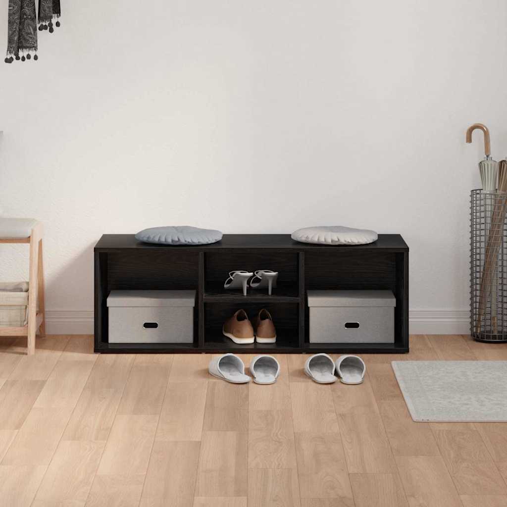 Lavička Na Boty 102 X 35 X 35 Cm Kompozitní Dřevo Černý Dub