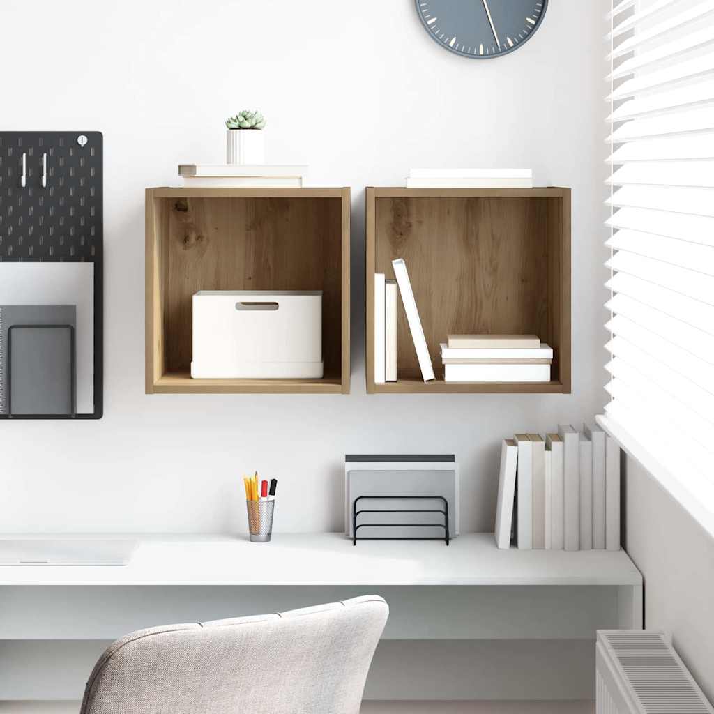 Nástěnná Skříňka Nástěnná Montáž 2 Pcs Artisanový Dub