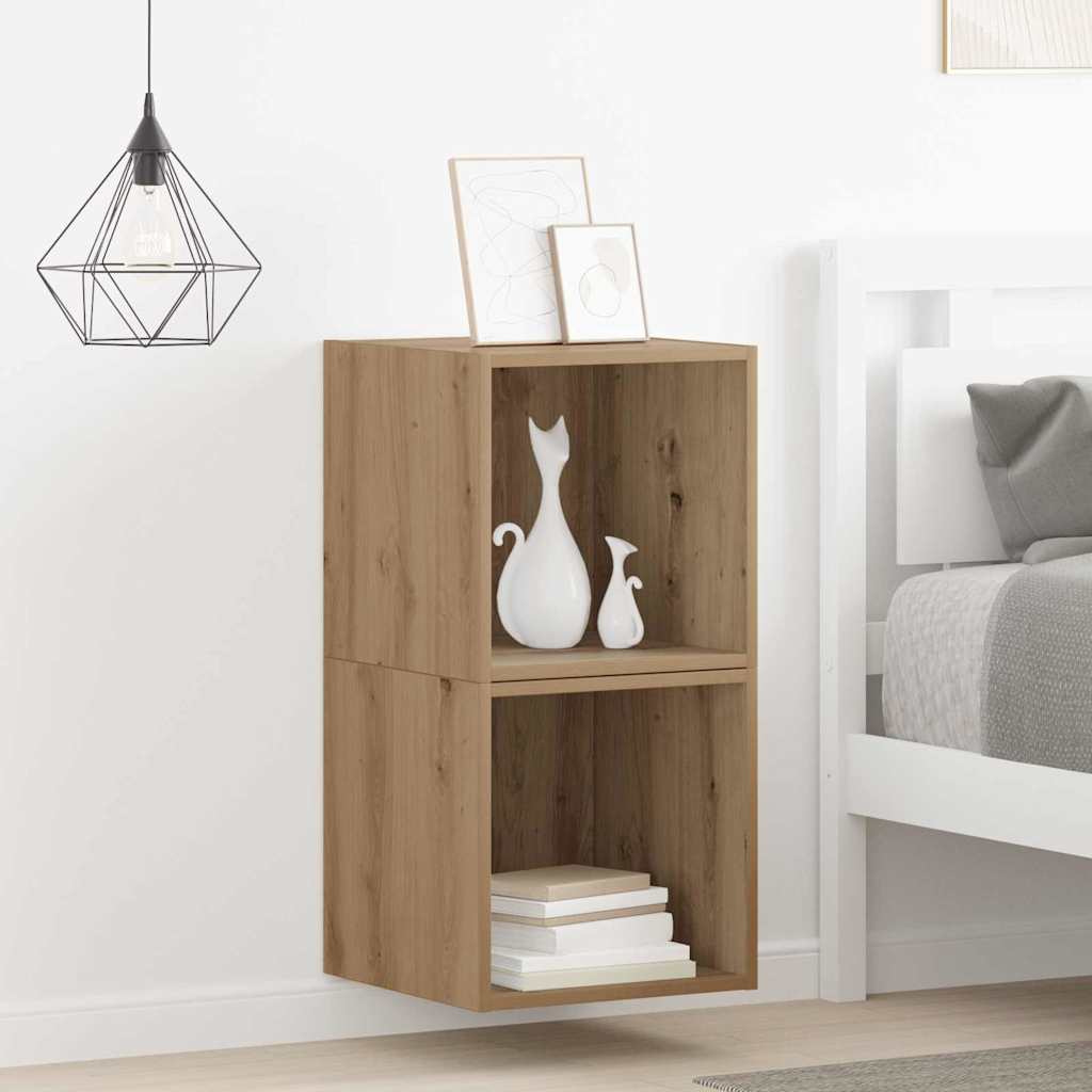 Nástěnná Skříňka Nástěnná Montáž 2 Pcs Artisanový Dub