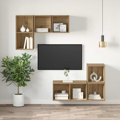 Sestava Tv Skříněk 37 X 37 X 72 Cm Artisanový Dub
