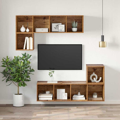 Sestava Tv Skříněk 37 X 37 X 107 Cm Staré Dřevo