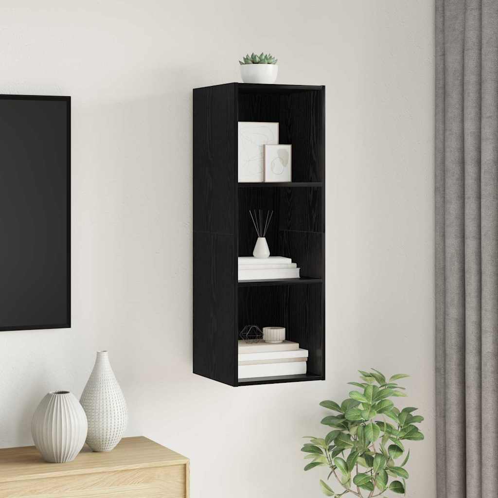 Sestava Tv Skříněk 37 X 37 X 107 Cm Černý Dub Kompozitní Dřevo