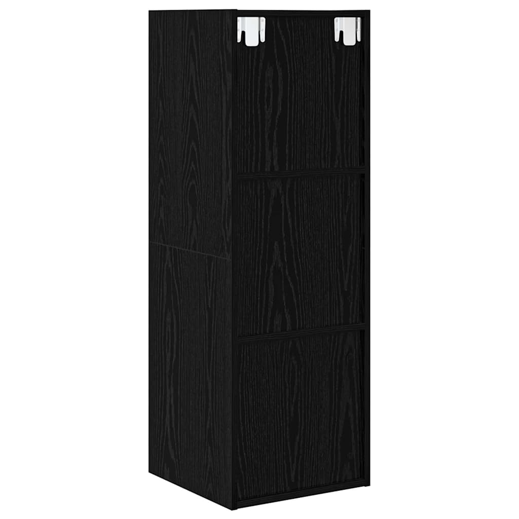 Sestava Tv Skříněk 37 X 37 X 107 Cm Černý Dub Kompozitní Dřevo