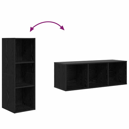 Sestava Tv Skříněk 37 X 37 X 107 Cm Černý Dub Kompozitní Dřevo