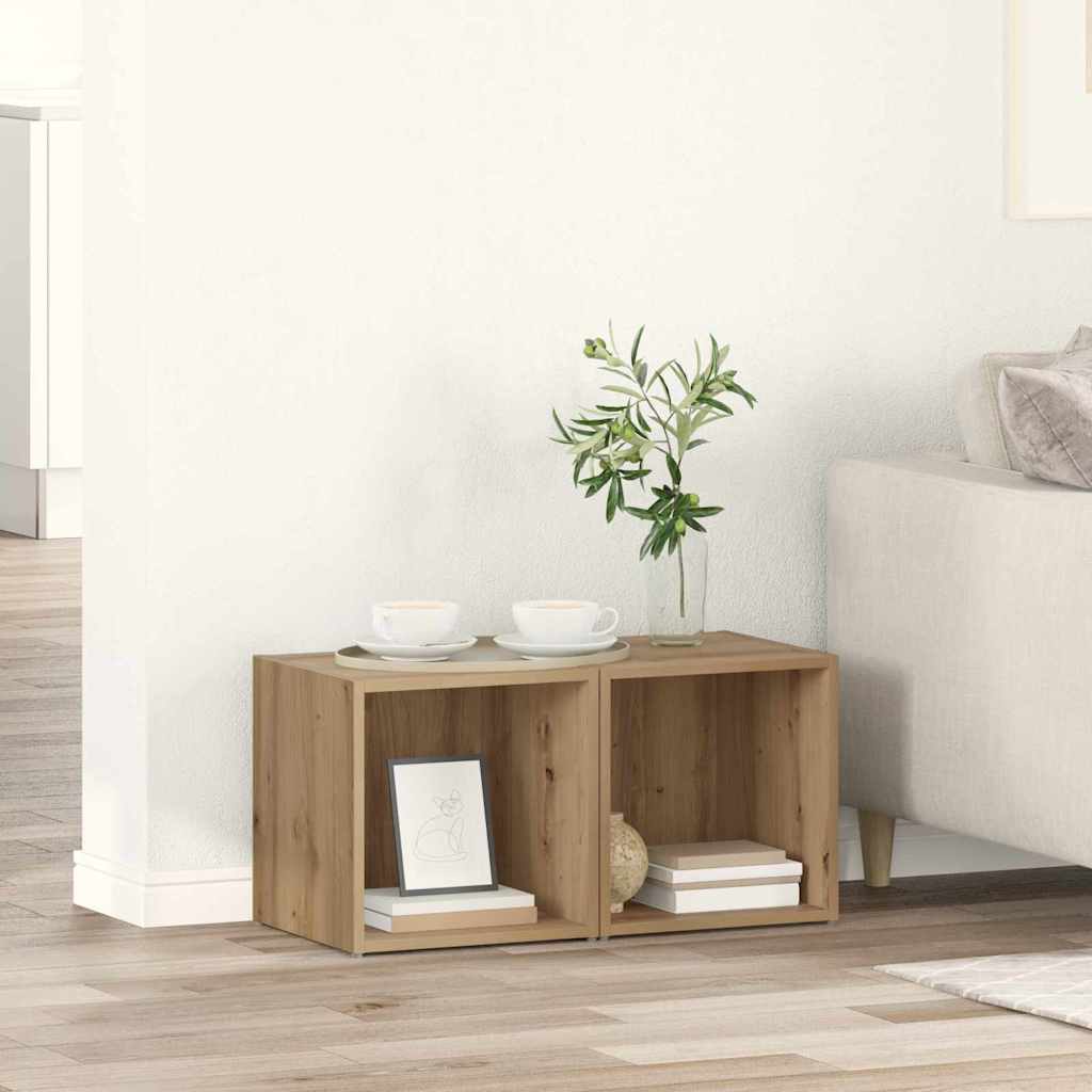 Sestava Tv Skříněk 2 Pcs Artisanový Dub Kompozitní Dřevo