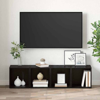 Sestava Tv Skříněk 4 Pcs Černá Kompozitní Dřevo