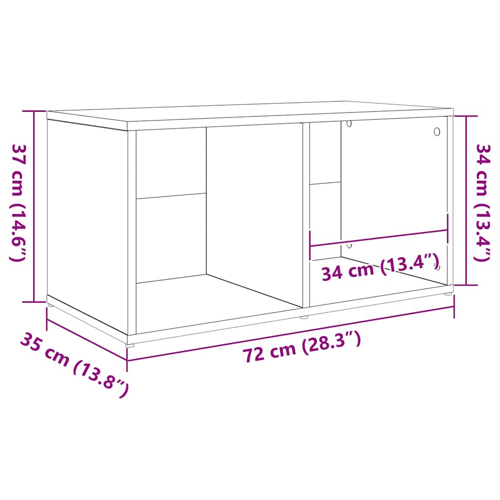 Sestava Tv Skříněk 72 X 35 X 37 Cm Hnědá Kompozitní Dřevo