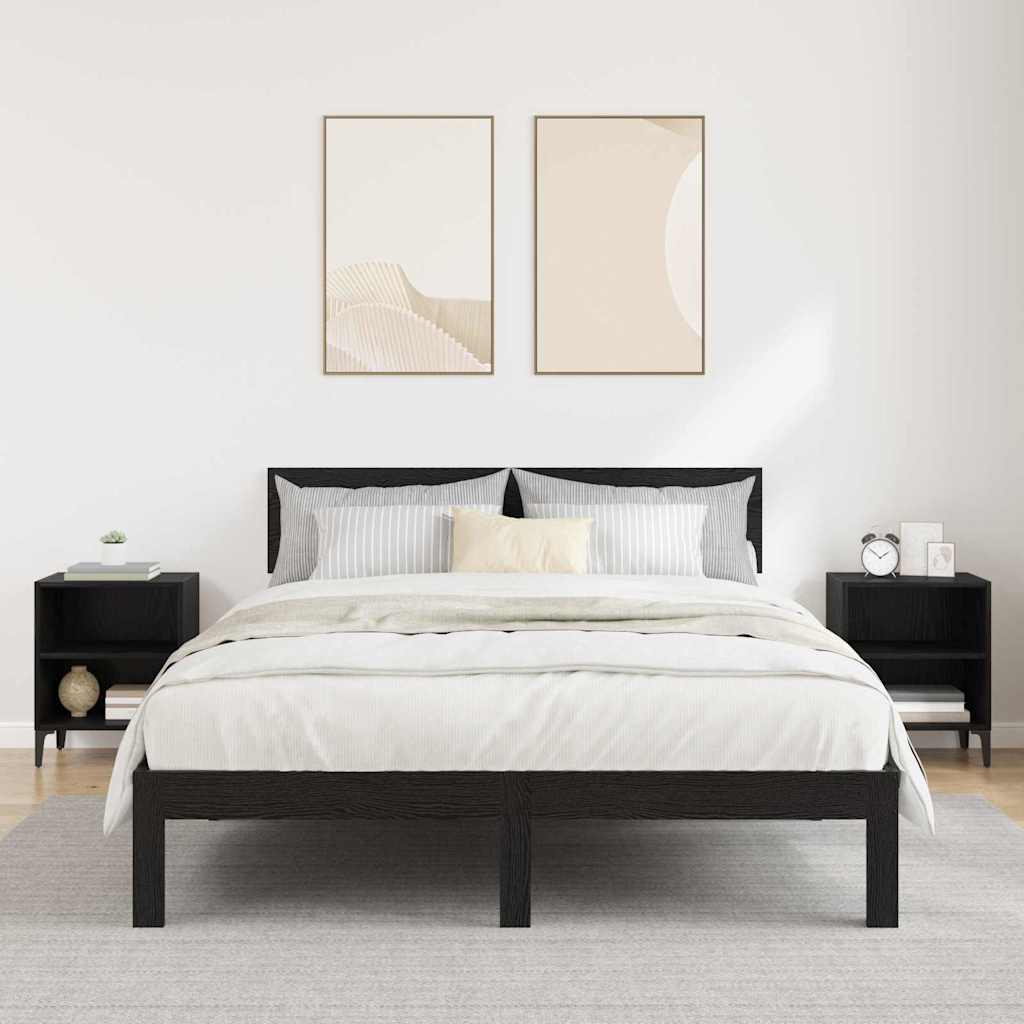 Noční Skříňka 2 Ks Černý Dub 40 X 30 X 50 Cm Kompozitní Dřevo